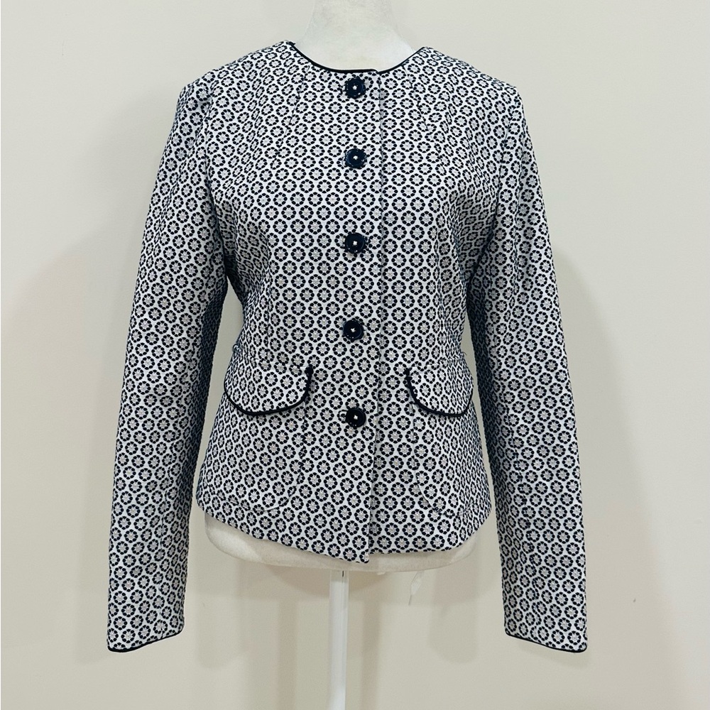 Brooks Brothers Floral Jacquard Cropped Jacket Size‎ 8 - Picture 4 of 15